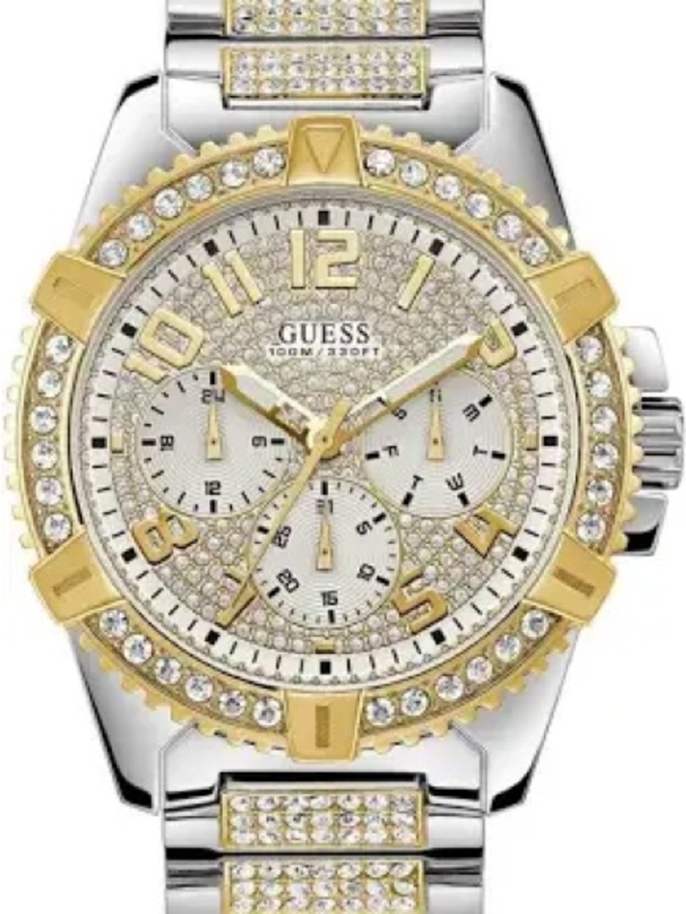 GUESS Gold & Silver Tone Crystal Watch |
Rhinestone Glam Statement Watch
